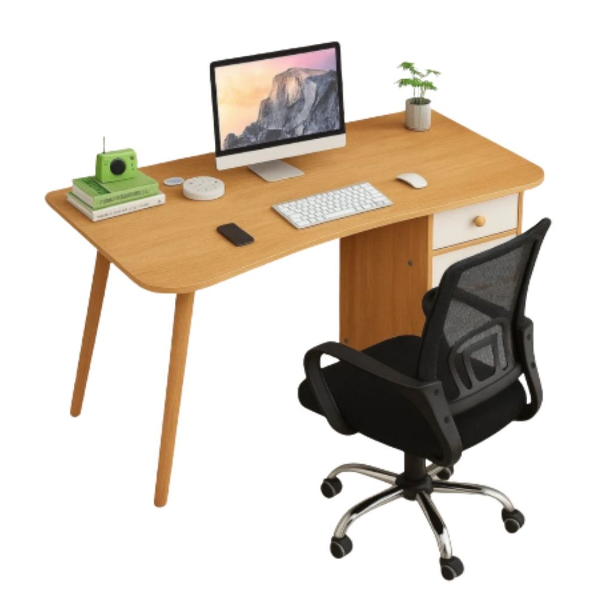 GENERICO - Escritorio para Habitación con Cajones Y Gabinete 73x120x50cm Forma Cuadrada