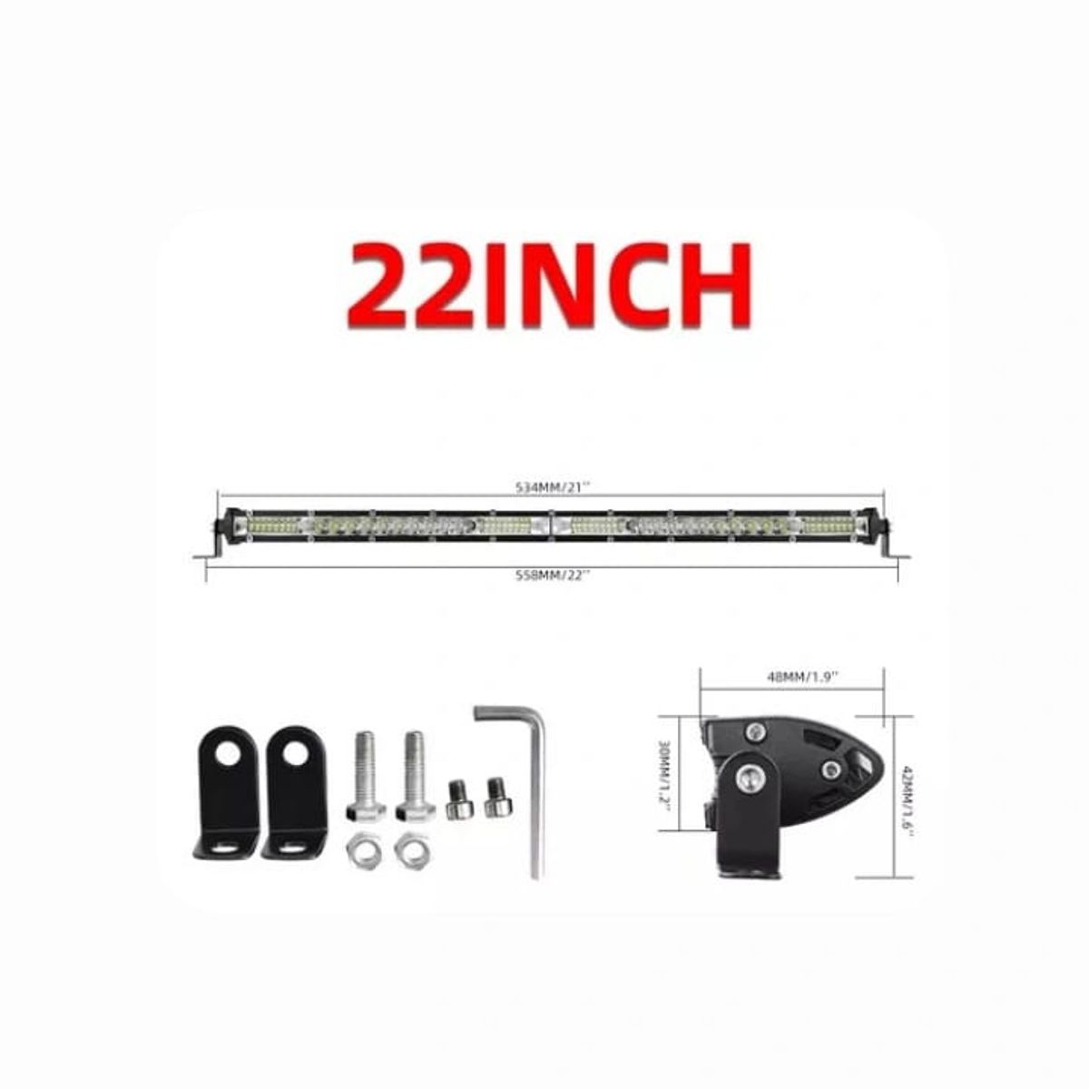 GENERICO - Barra De Luz Led 22 Pulgadas Slim