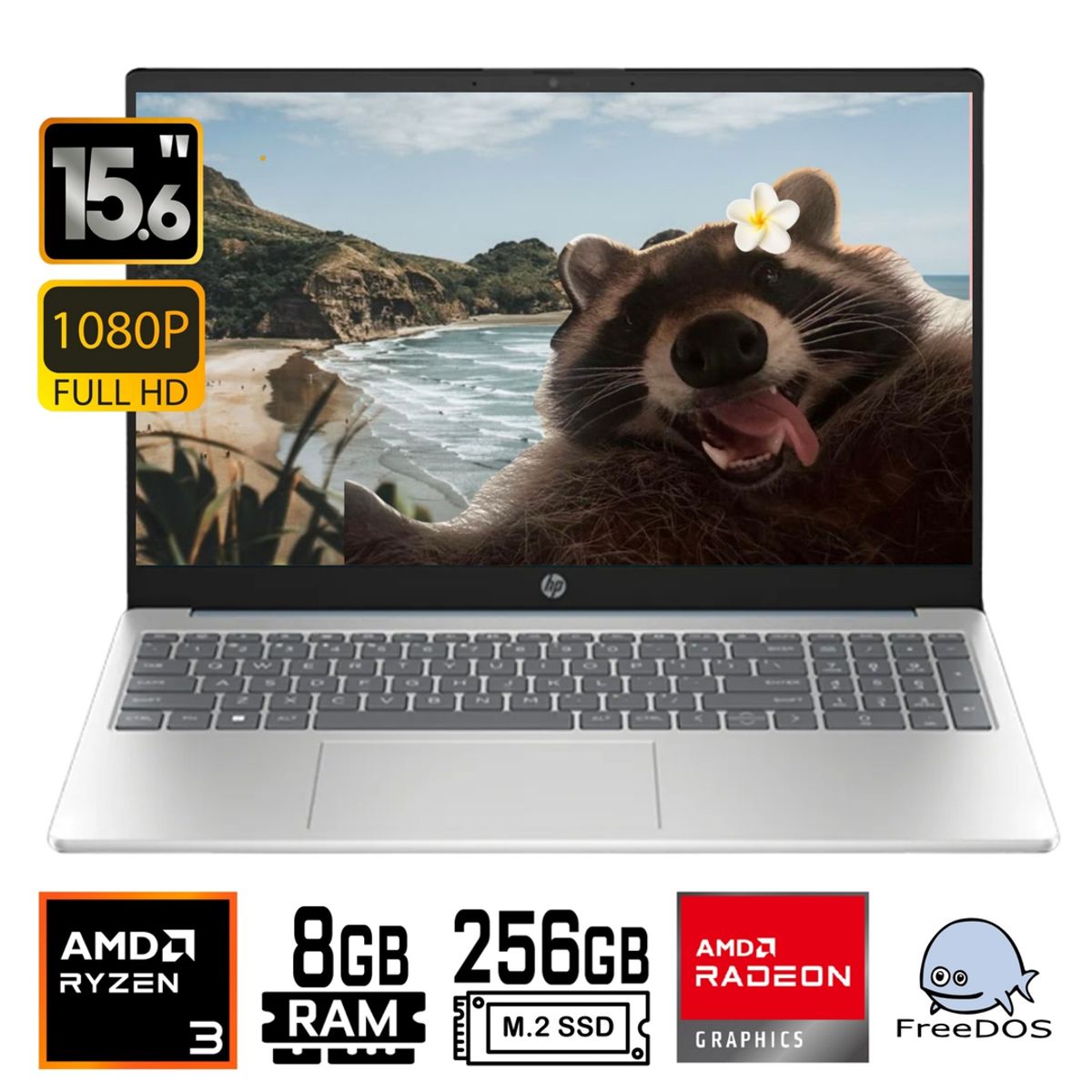 HP - Laptop HP 15-FC0005LA AMD Ryzen 3-7320U Ram 8Gb SSD 256Gb 15.6 FHD FreeDos