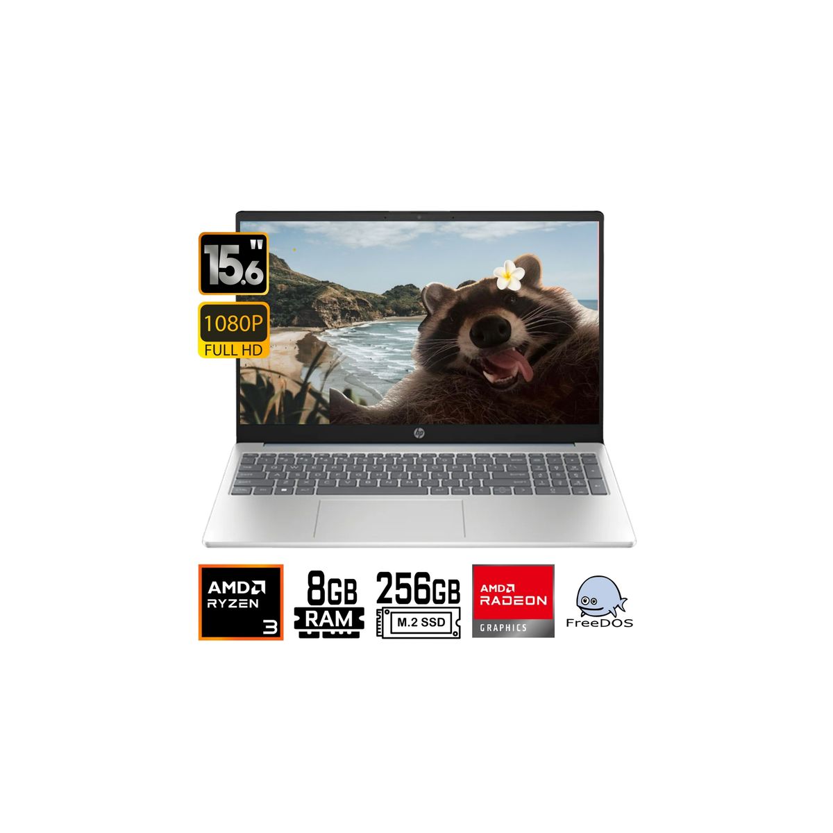 HP - Laptop HP 15-FC0005LA AMD Ryzen 3-7320U Ram 8Gb SSD 256Gb 15.6 FHD FreeDos