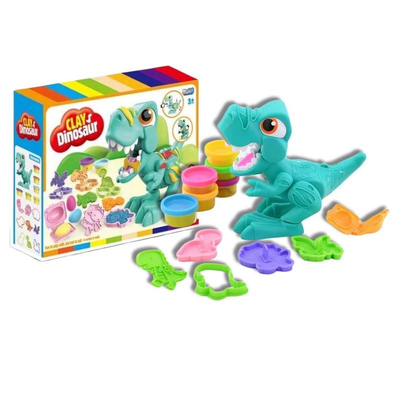 GENERICO - Set Didáctico Dinosaurio Plastilinas y Moldes para Niños