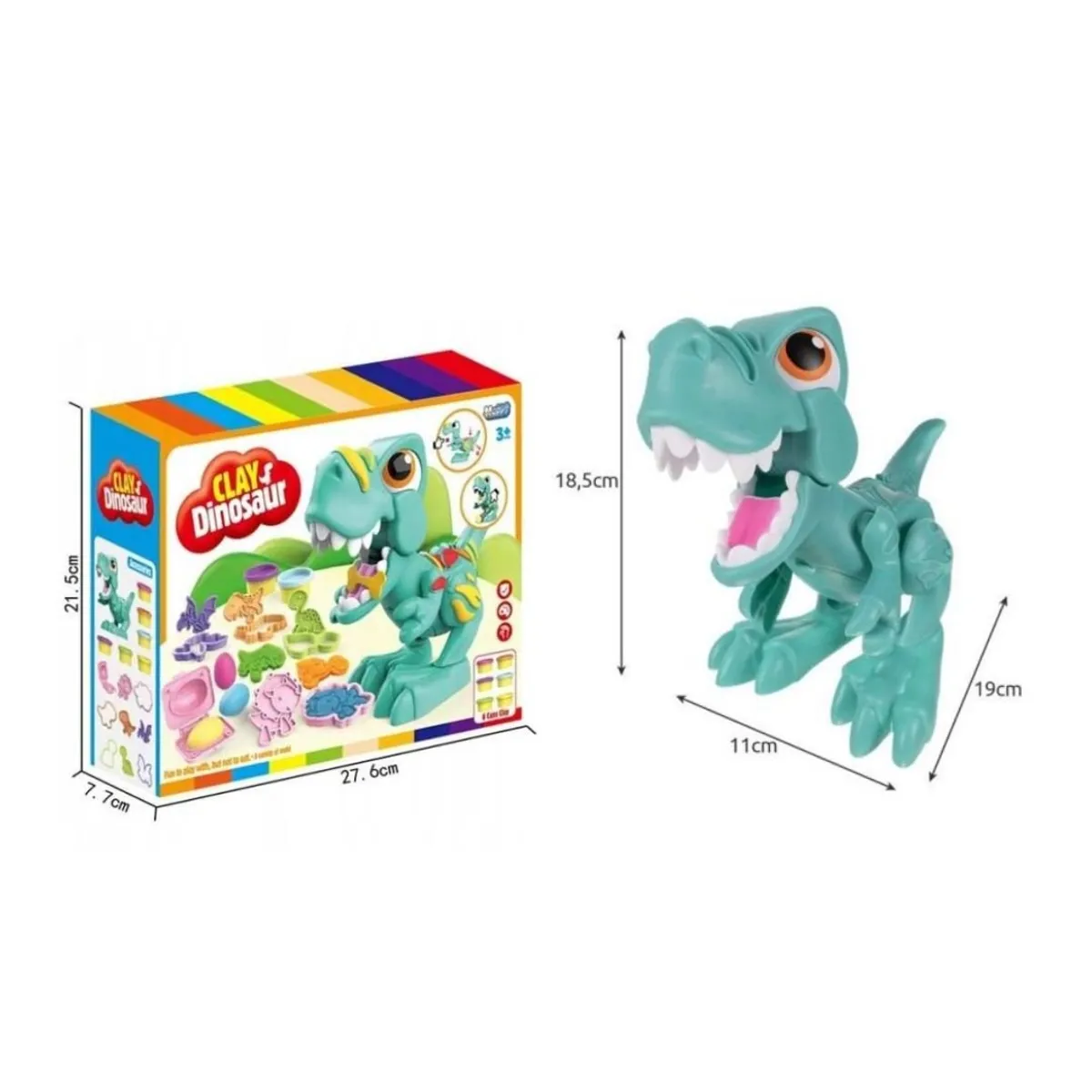 GENERICO - Set Didáctico Dinosaurio Plastilinas y Moldes para Niños