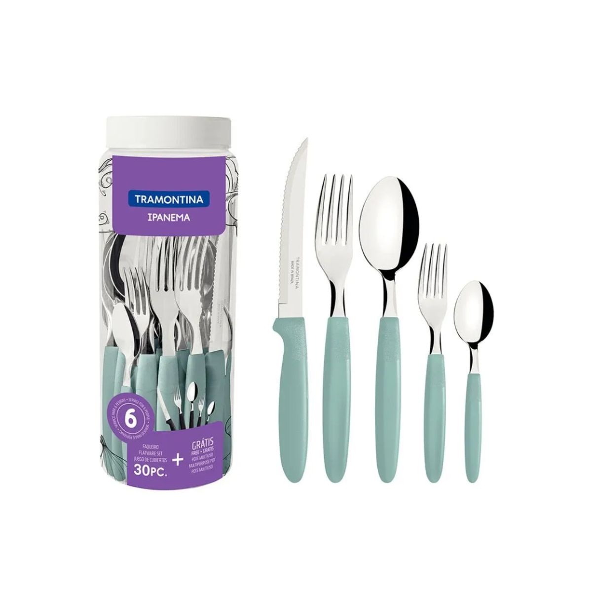 TRAMONTINA - Jgo De Cubiertos X30 Pzas Ipanema Menta - 10390011