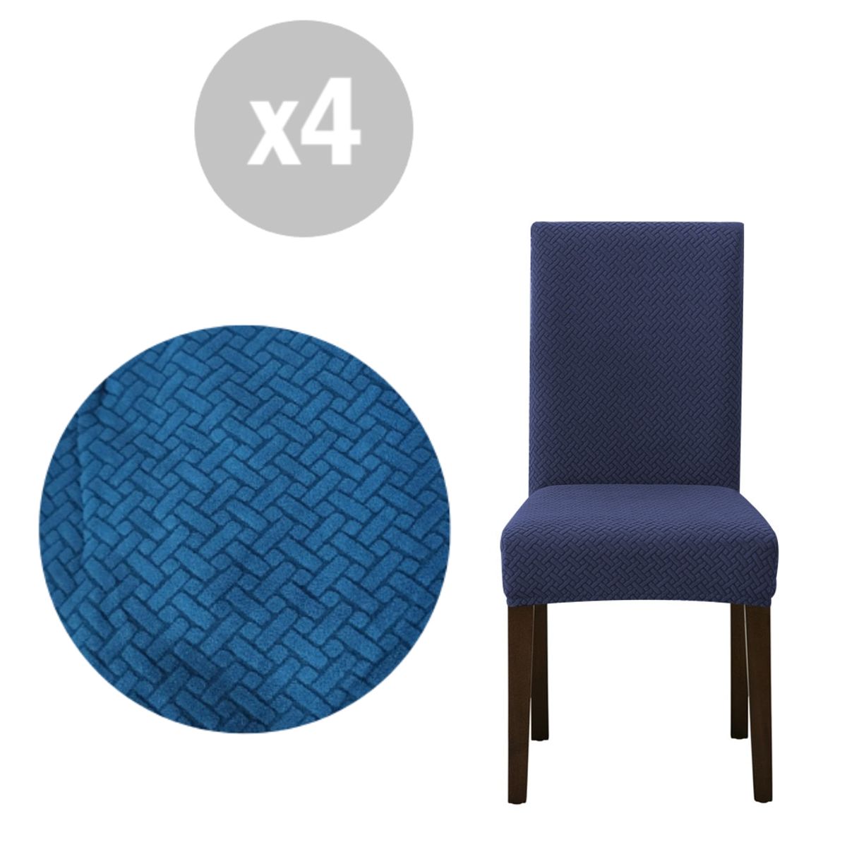 GENERICO - Pack 4 - Fundas elástica para silla de comedor color AZUL VERDOSO