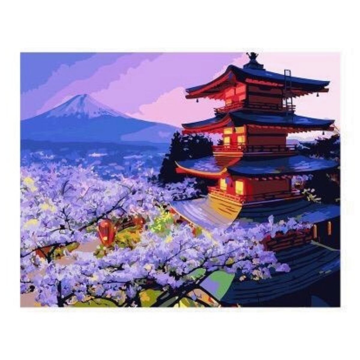 IMPORTADO MC - Kit Paint By Number Bajo el Monte Fuji Pintura Digital Oleo