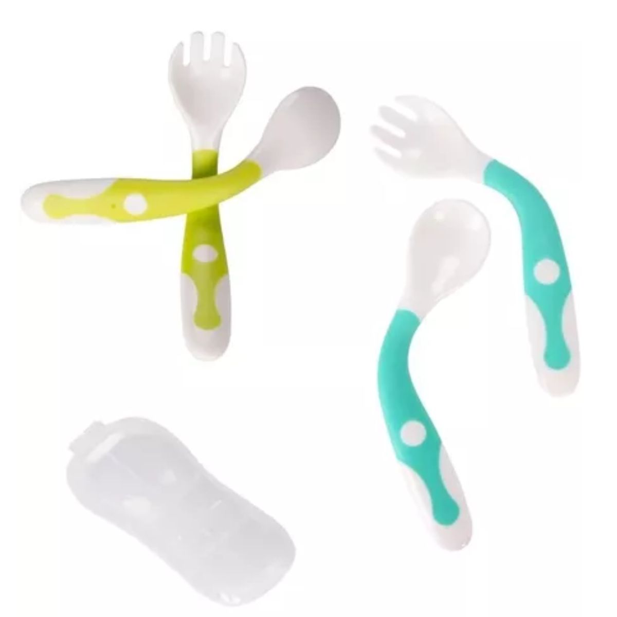 GENERICO - Juego De Cuchara Y Tenedor Para Bebé Estuche Color Aleatorio