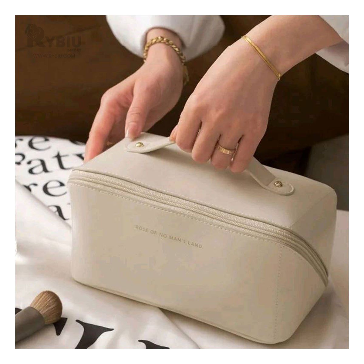 RYBIU IMPORT - Neceser de Viaje para Cosmeticos en Blanco Y+Regalo Stickers