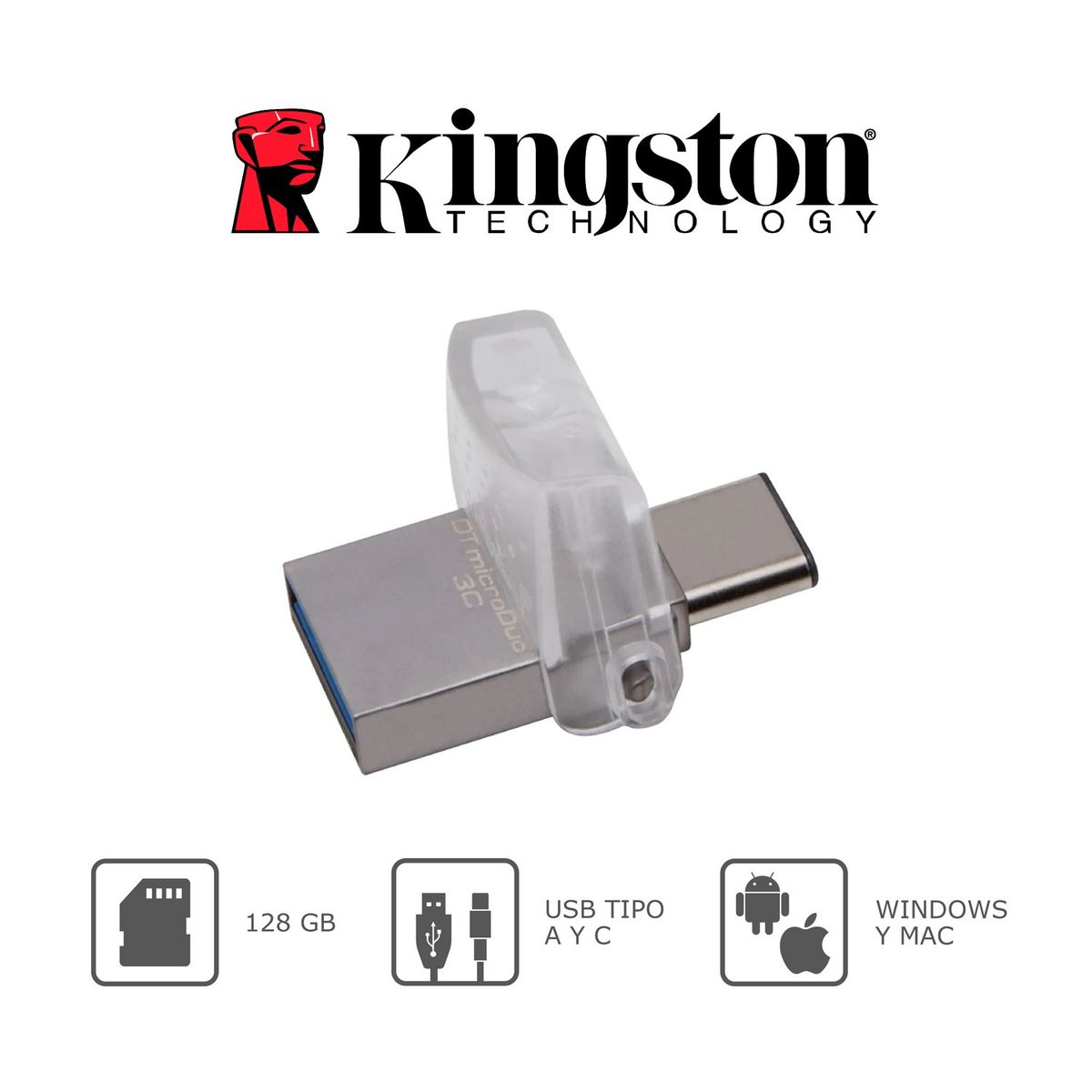 KINGSTON - Memoria Microduo 3C Kingston 128GB OTG Tipo C