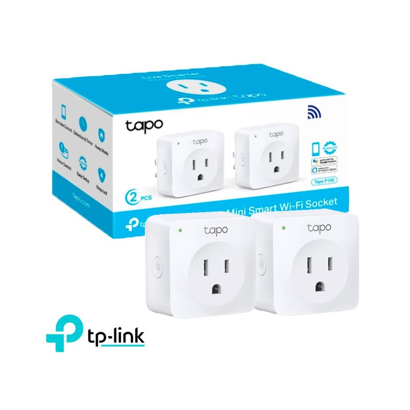 TP LINK - Tp-Link Mini Enchufe Tapo P100 Pack 2 Wifi Ahorro de energía