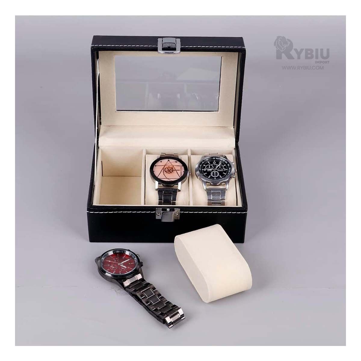 RYBIU IMPORT - Organizador Resistente de Cuero Negro Y+Regalo Stickers