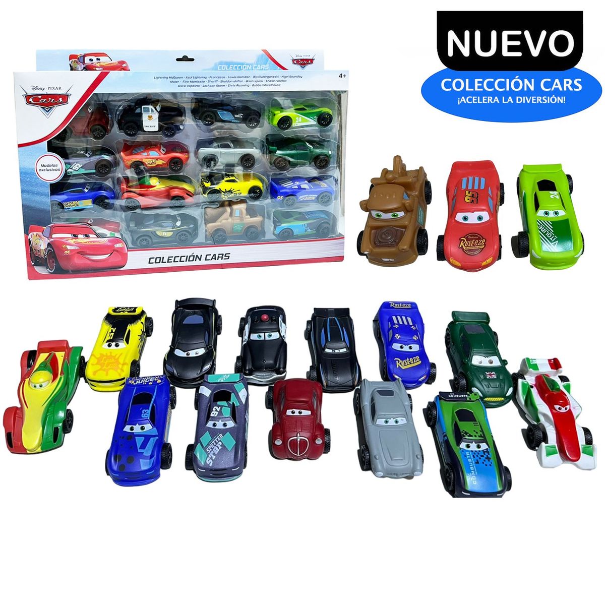 PIXAR - Set de Colección Coches A Fricción Cars 16 Pcs