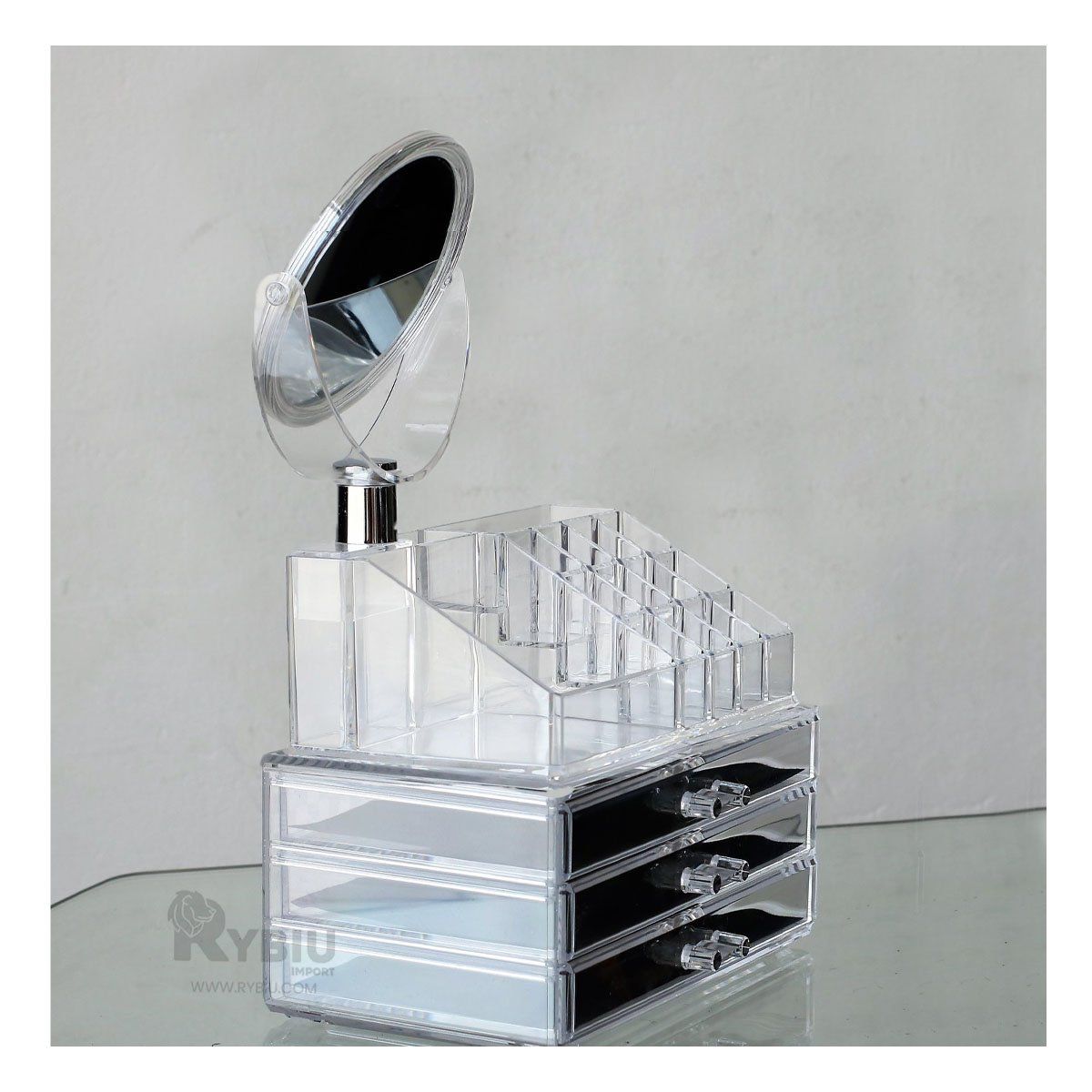 RYBIU IMPORT - Organizador con Espejo Transparente Y+Regalo Stickers