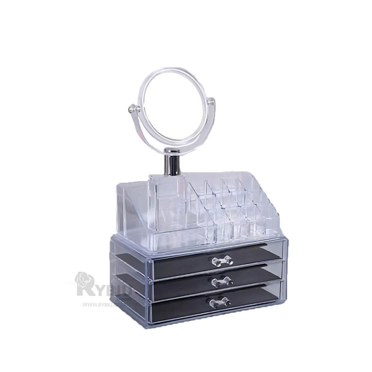 RYBIU IMPORT - Baul Adaptable de Makeup Transparente Y+Banderitas Adhesivas