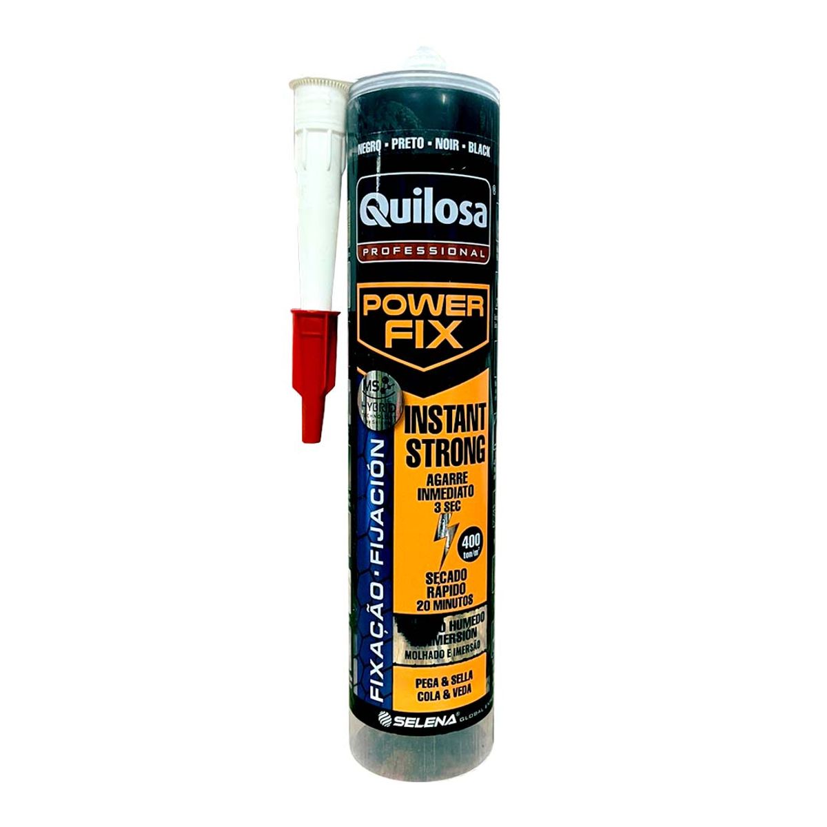 QUILOSA - Adhesivo Power Fix Instant Strong 280 ml. Negro