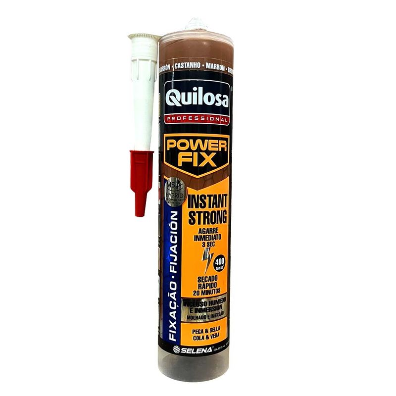 QUILOSA - Adhesivo Power Fix Instant Strong 280 ml. Marrón