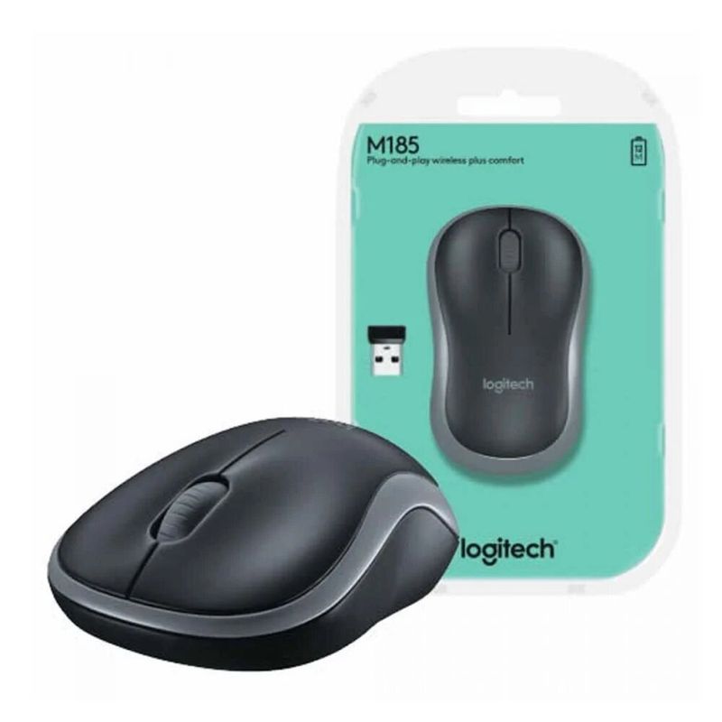 LOGITECH - MOUSE LOGITECH M185 910-002225 GRIS WIRELESS