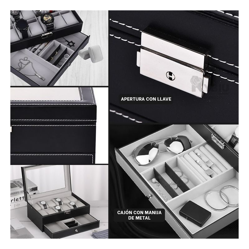 RYBIU IMPORT - Soporte Duradero para Relojes en Negro Y+Regalo Agendita