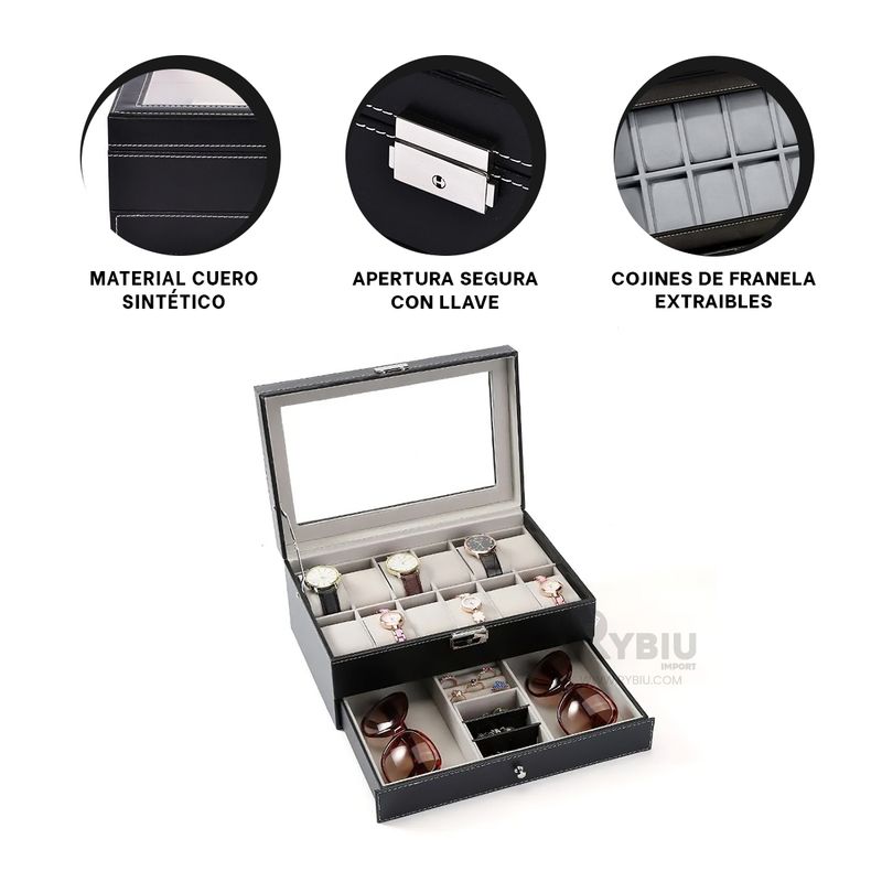 RYBIU IMPORT - Organizador Practico de 2 Niveles en Negro Y+Papel de Regalo
