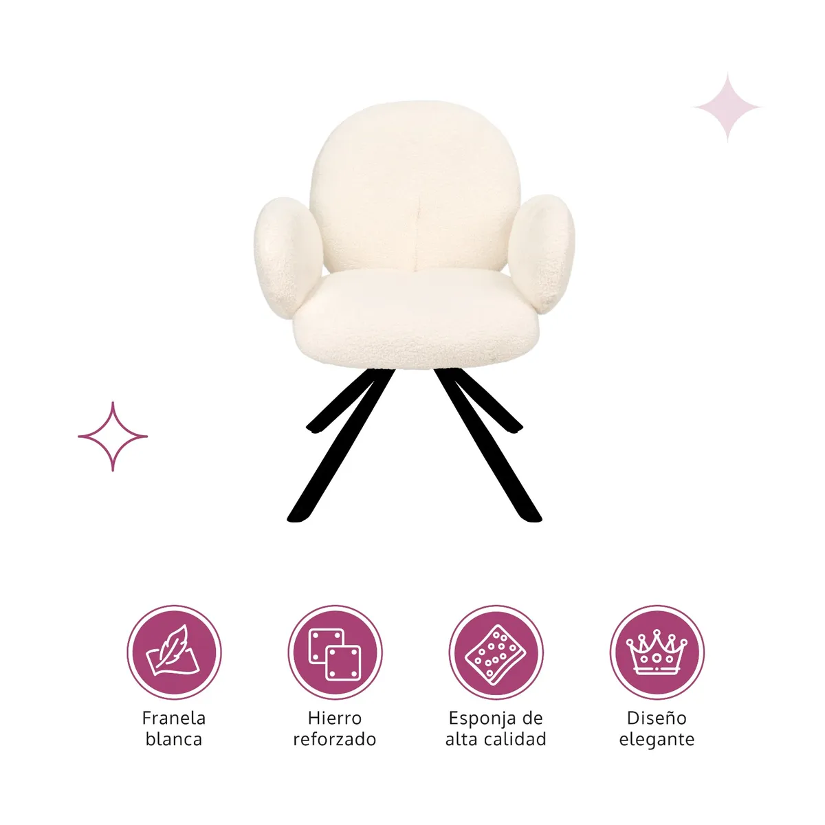 XION - Butaca De Ocio Edén Tapiz De Franela Blanco