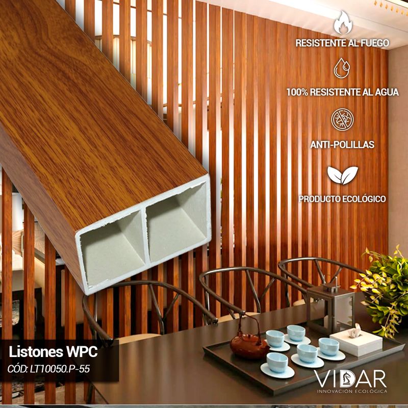 VIDAR - LISTON WPC INTERIOR MAHOGANY VENTA POR UNIDAD