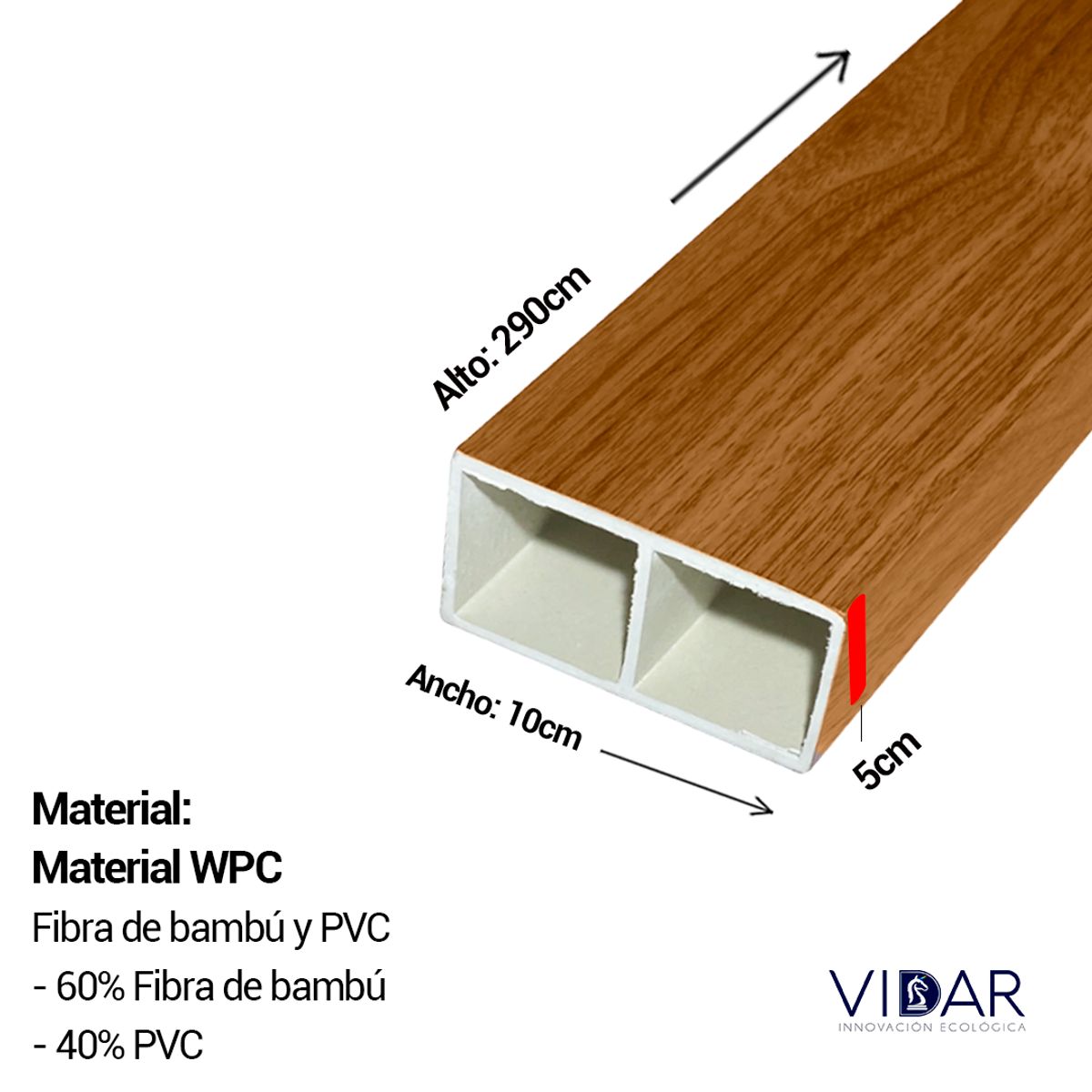 VIDAR - LISTON WPC INTERIOR OAK VENTA POR 4 UNIDADES