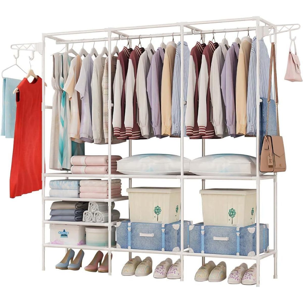 GENERICO - Ropero estante Organizador para ropa Blanco