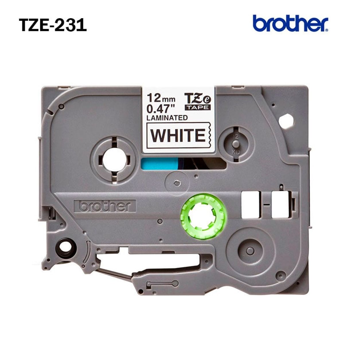 BROTHER - CINTA LAMINADA BROTHER TZE-231 12MM X 8M NEGRO SOBRE BLANCO
