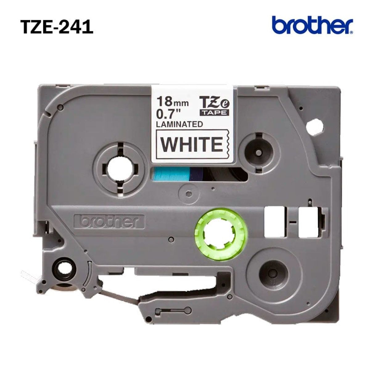 BROTHER - CINTA LAMINADA BROTHER TZE-241 18mm x 8m NEGRO SOBRE BLANCO