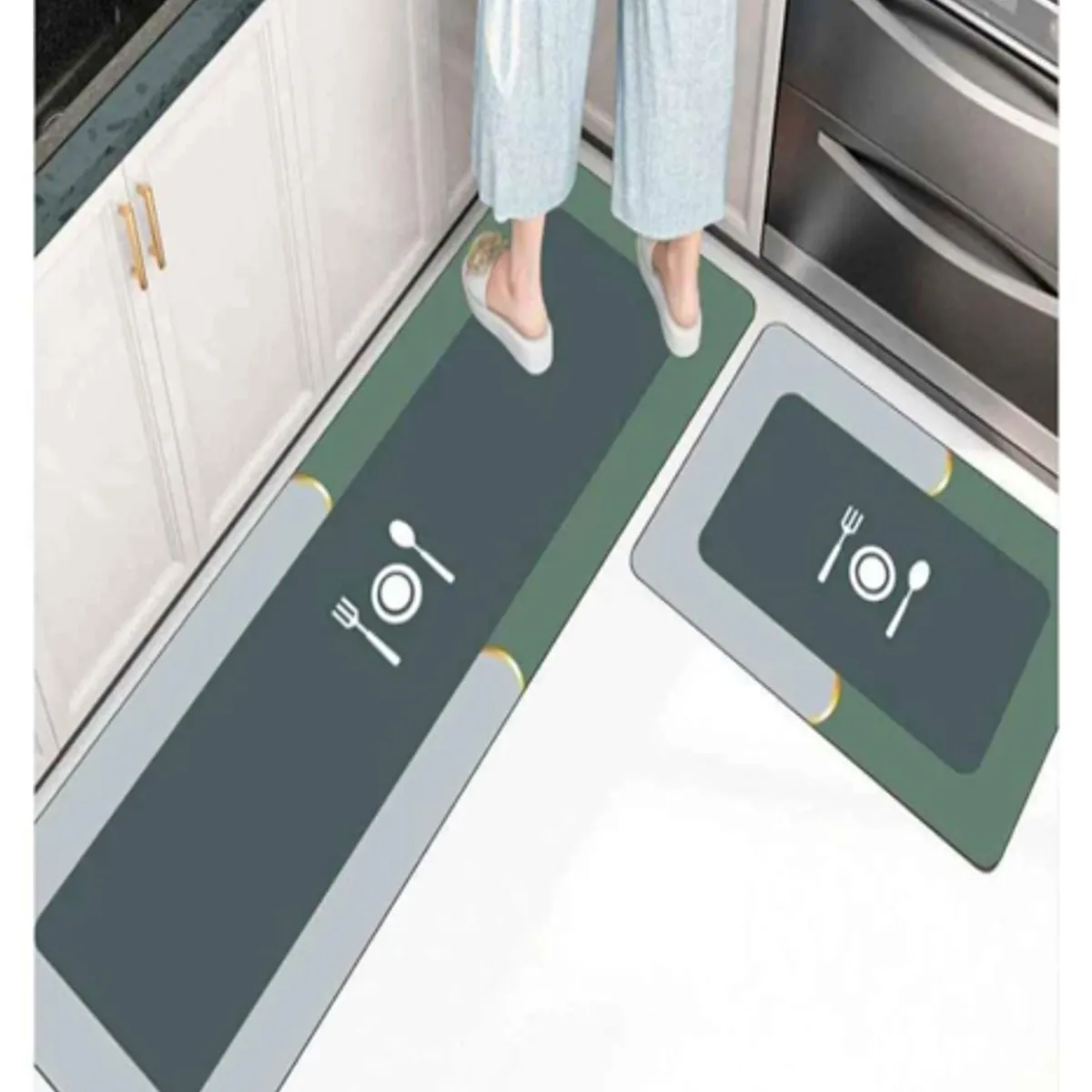 GENERICO - Set de 2 Alfombra Antideslizante Piso de Cocina