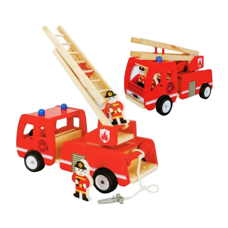 GENERICO - Camión de Bomberos Didáctico con Escalera para Niños