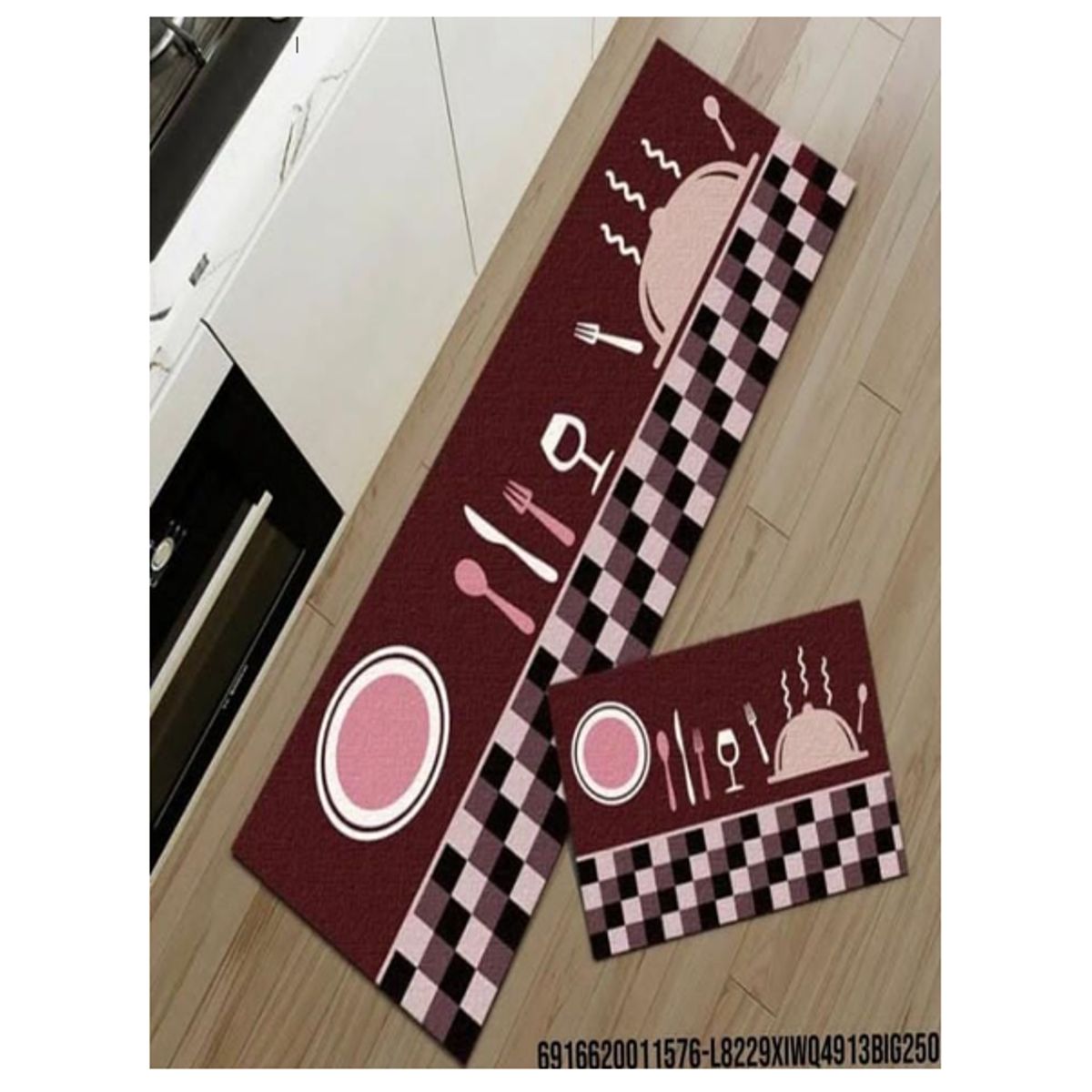 GENERICO - Set de 2 Alfombra Antideslizante Piso de Cocina