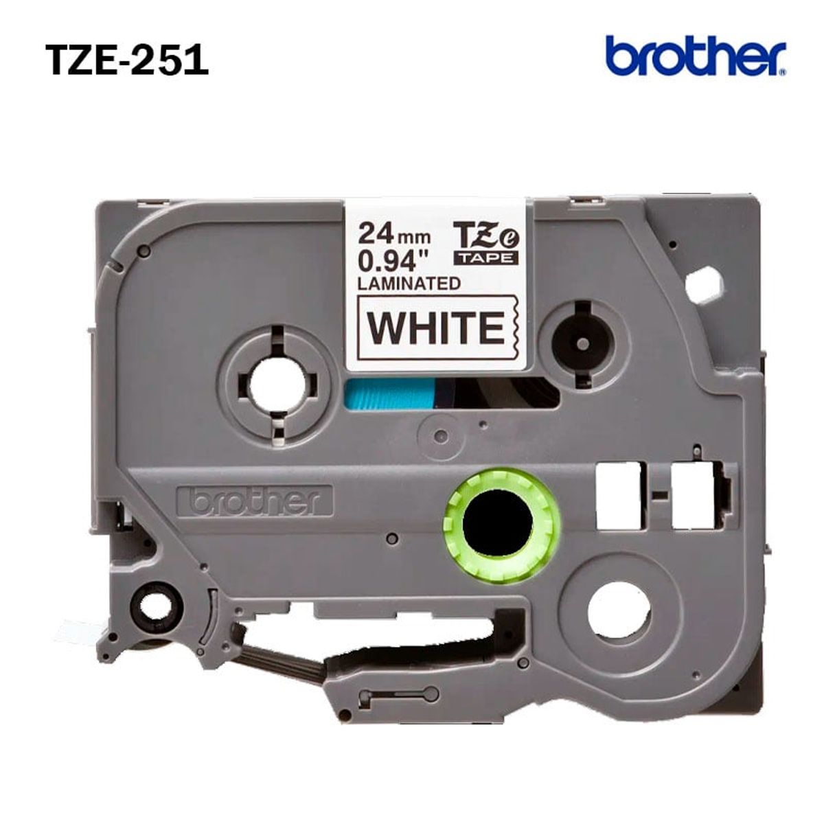 BROTHER - CINTA LAMINADA BROTHER TZE-251 24mm x 8m NEGRO SOBRE BLANCO