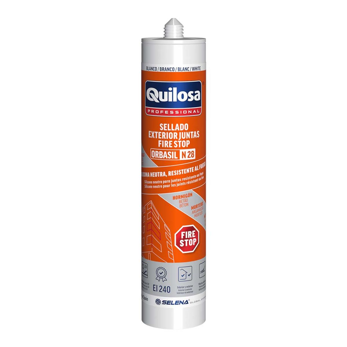 QUILOSA - Sellador Exterior N 28 Fire Stop 300 ml Blanco