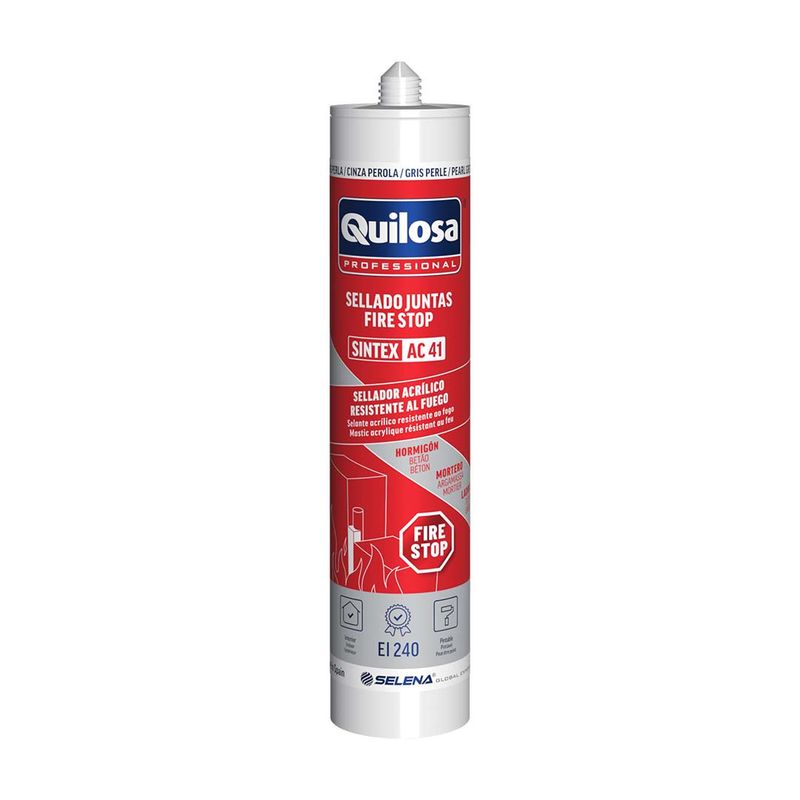 QUILOSA - Sellador de Juntas AC 51 Fire Stop 300 ml Gris Perla