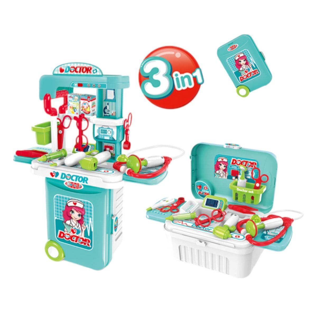 GENERICO - Juguete Maleta De Doctor Para Niños 3 En 1
