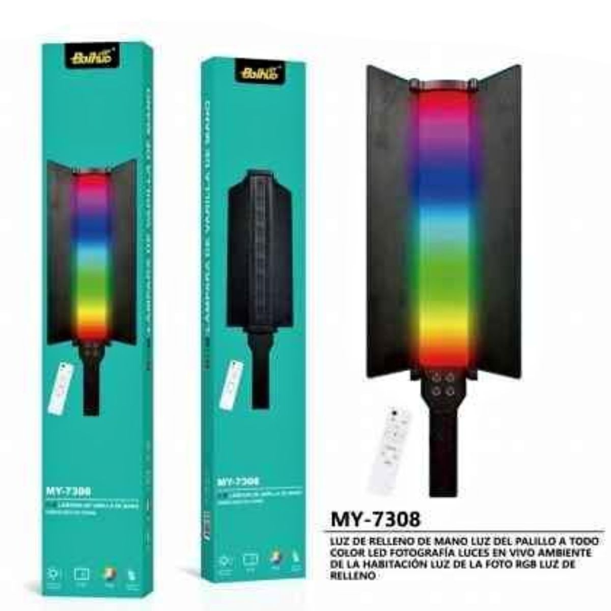 GENERICO - Barra de Luz Led Oled Lampara de Varilla de Mano RGB Recargable 60 cm
