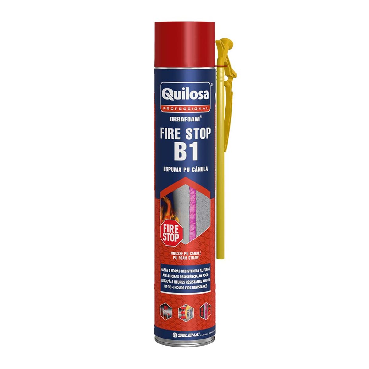 QUILOSA - Espuma Expansiva B1 Fire Stop 750 ml Canula Ergo Rosado