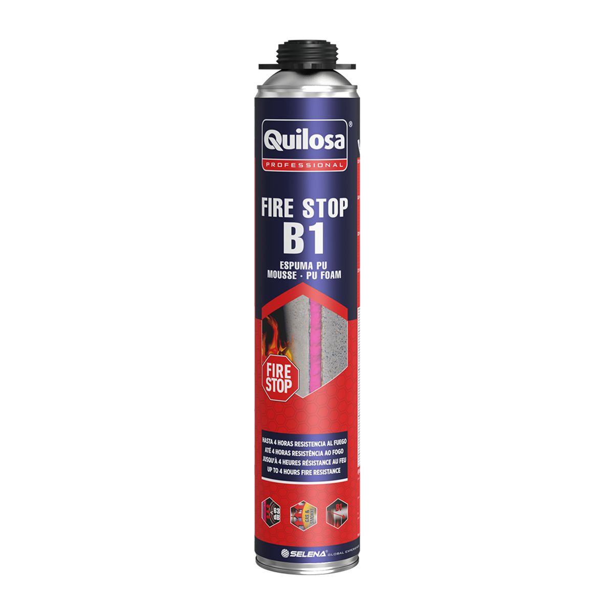 QUILOSA - Espuma Expansiva B1 Fire Stop 750 ml Pistola Rosado