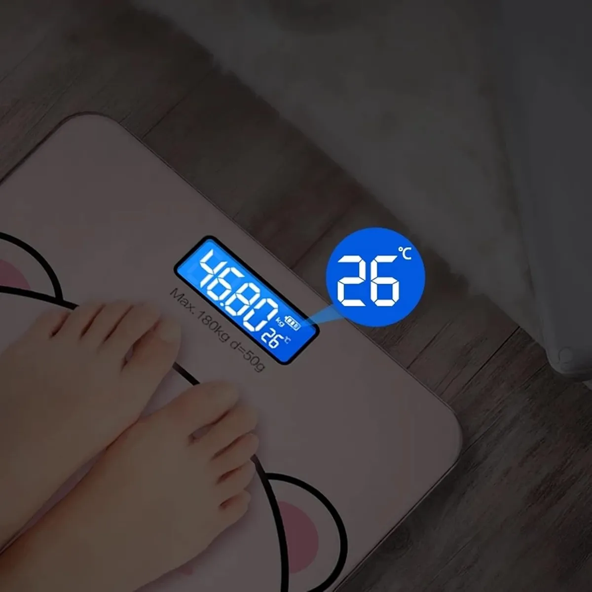 GENERICO - Balanza Digital Báscula De Baño Con Diseños Vidrio Templado