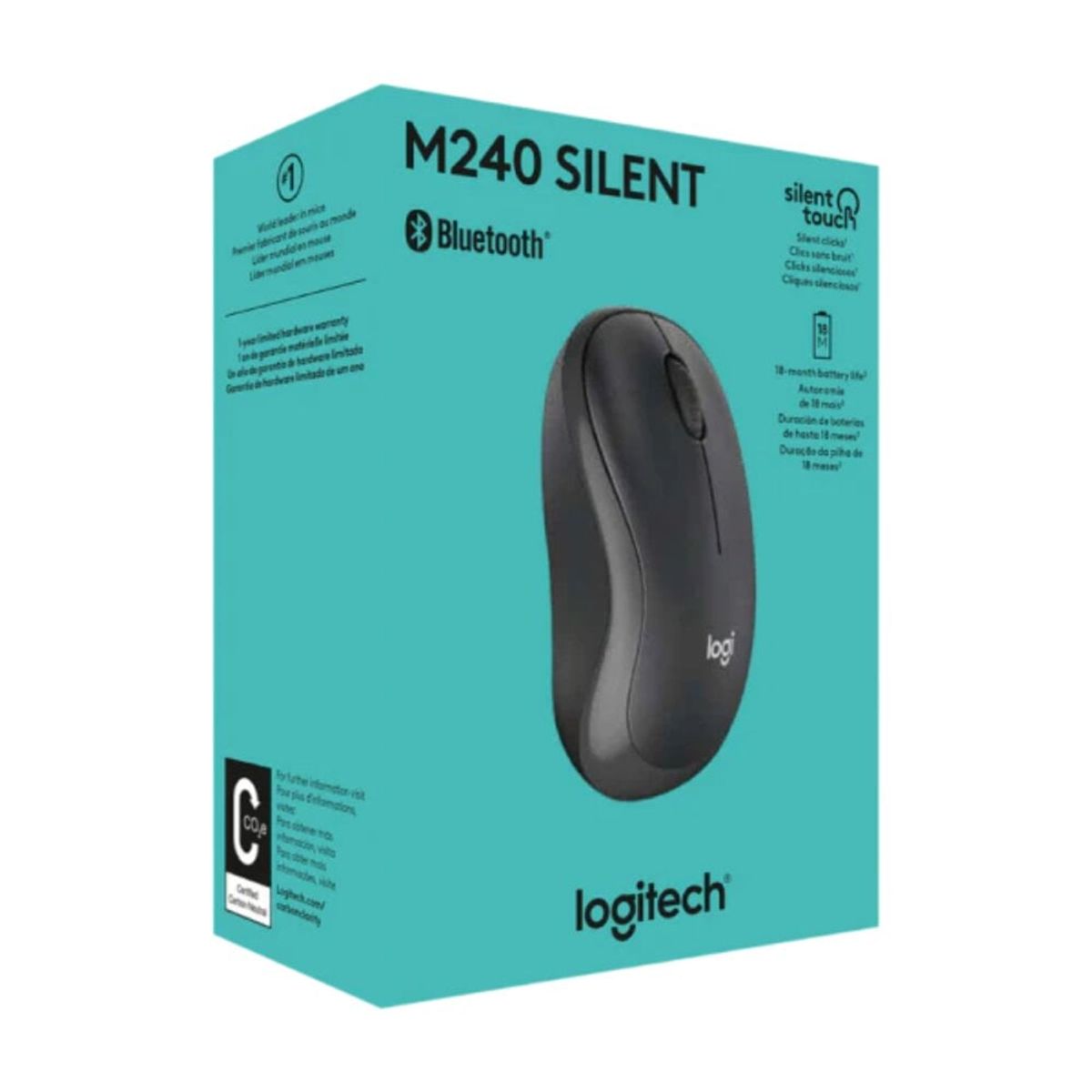 LOGITECH - MOUSE LOGITECH SILENT M240 910-007113 WIRELESS  BLUETOOTH BLACK