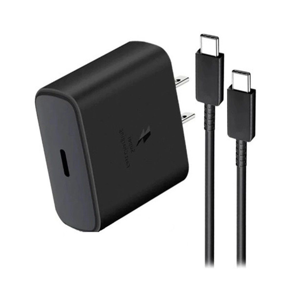 GENERICO - Cargador 45W y Cable Usb-C para Galaxy S23 Ultra Note 20 Ultra Negro