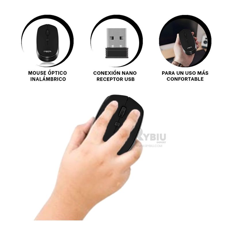 RYBIU IMPORT - Puntero Estilizado y Eficiente M312 Negro Y+Gift Stickers