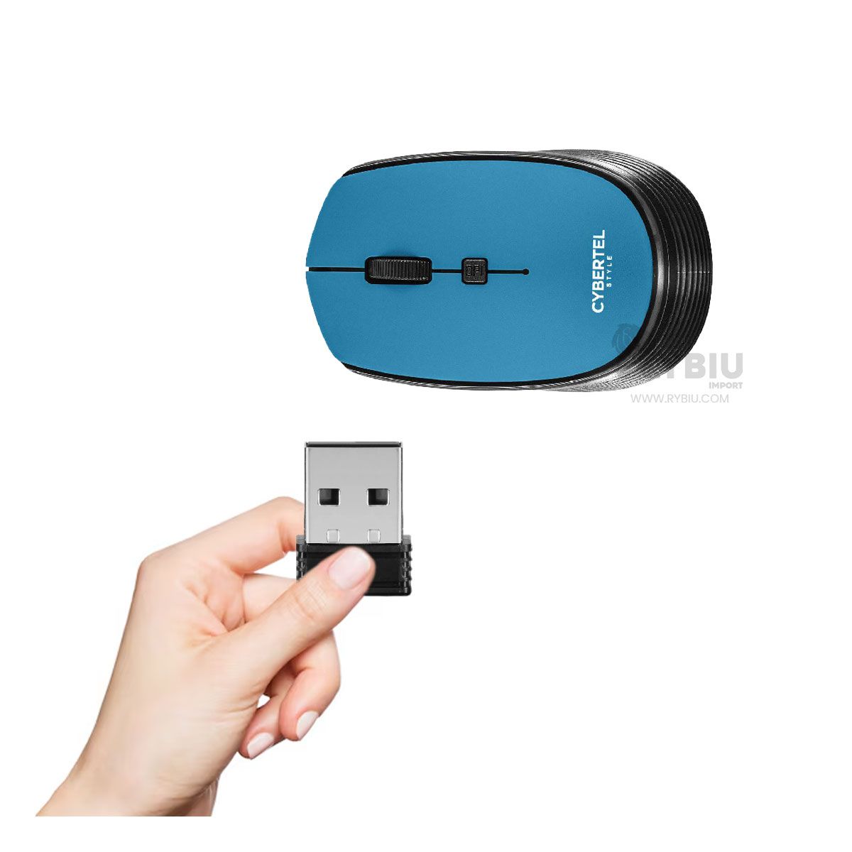 RYBIU IMPORT - Raton Practico para Viajes M312 en Azul Y+Regalo Stickers