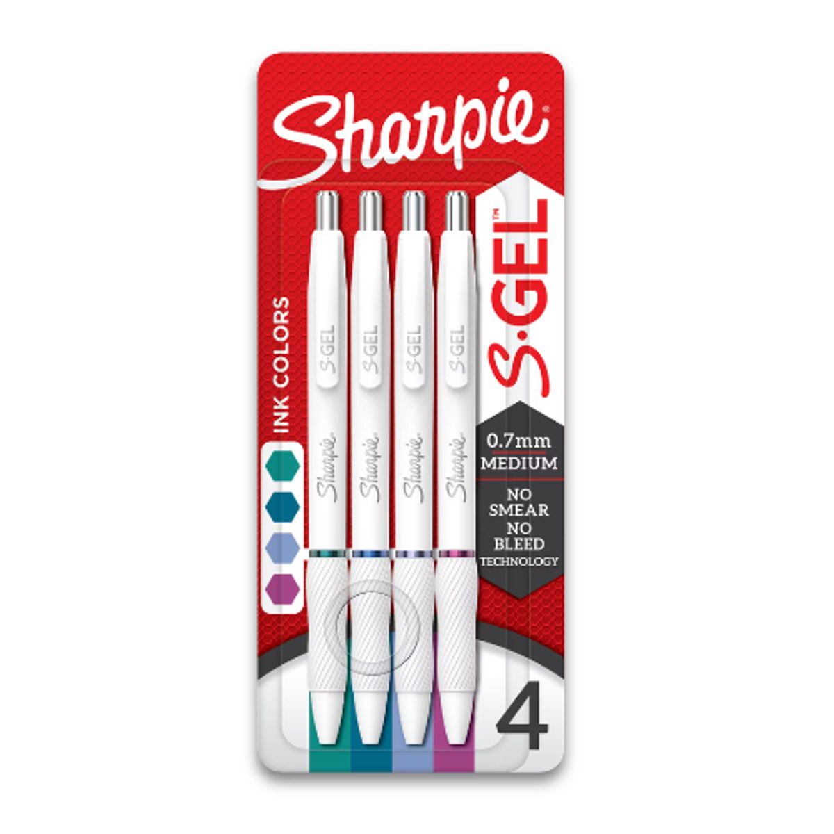 SHARPIE - Sharpie S-Gel - Colores de tinta vivos y atrevidos x4
