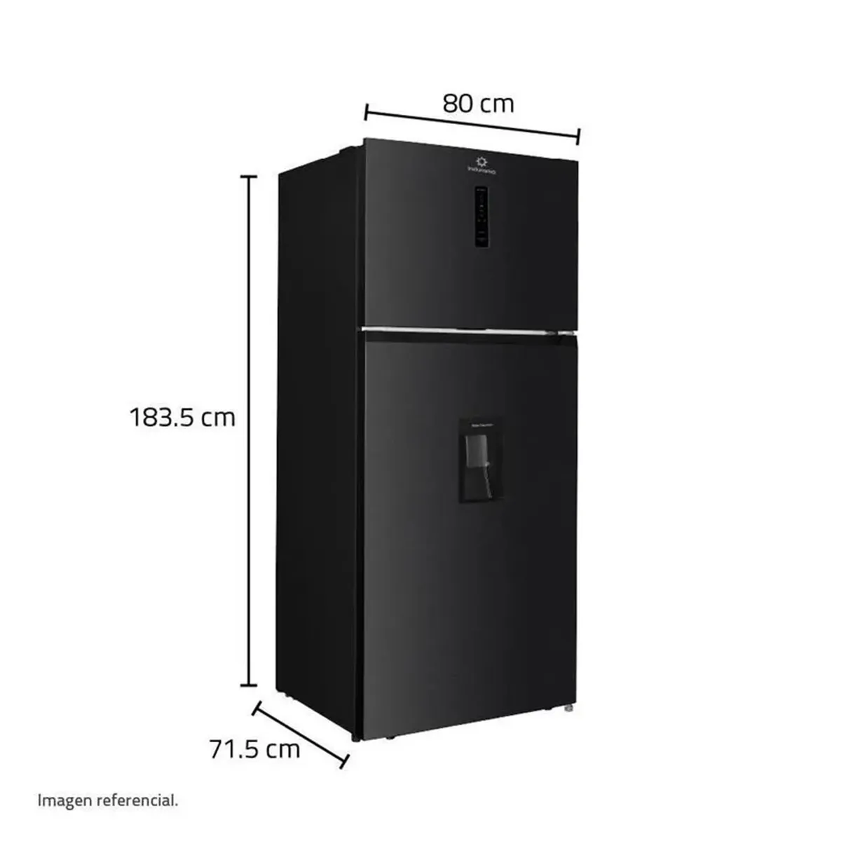 INDURAMA - Refrigeradora Top Mount Con Dispensador Negra Indurama RI-578DN