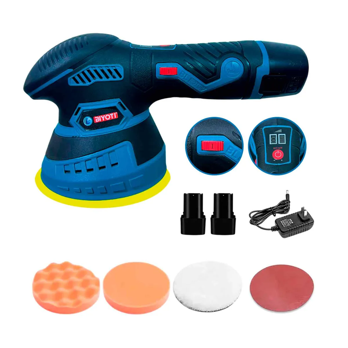 GENERICO - PULIDORA LIJADORA ORBITAL INALÁMBRICA MULTIUSO ACABADO AUTO