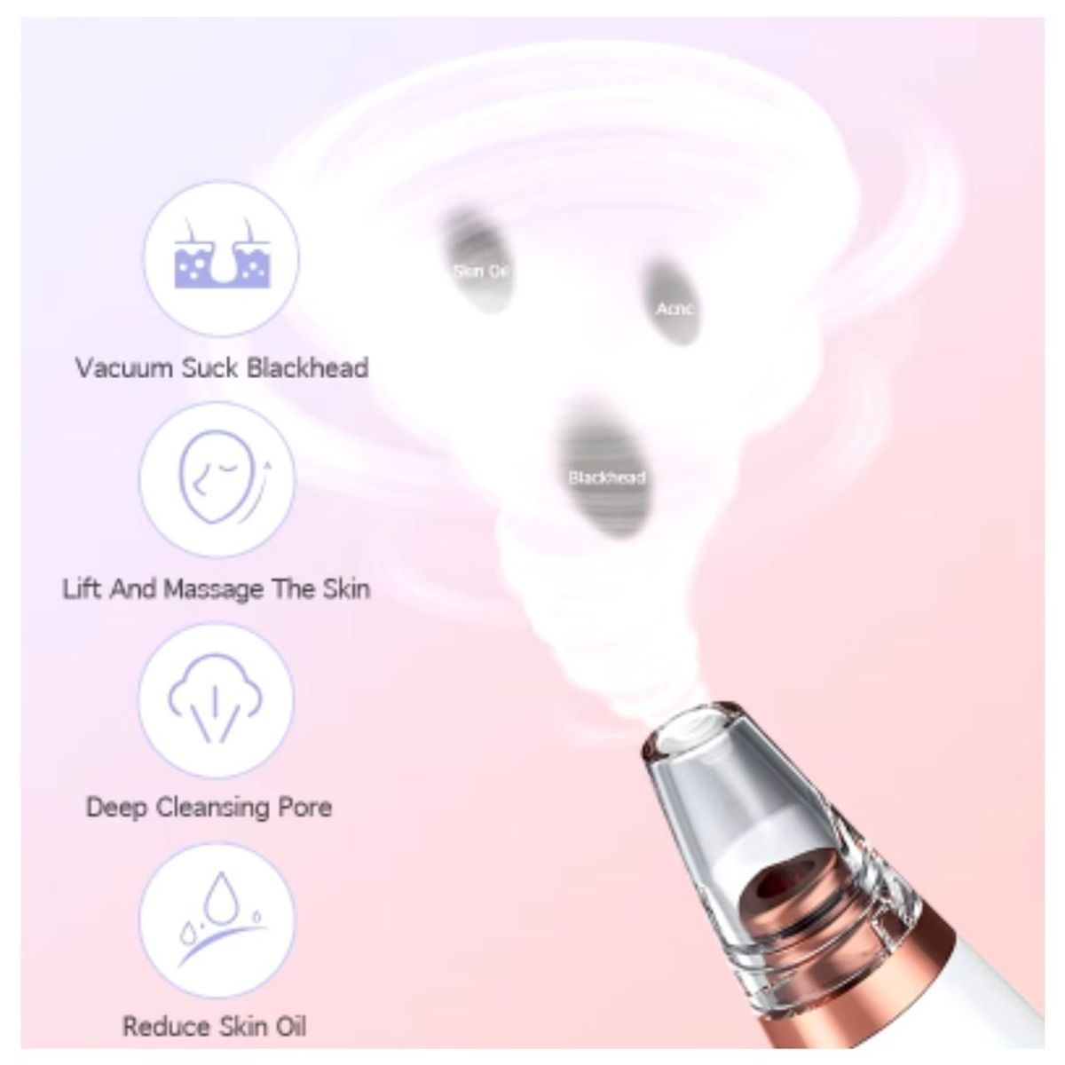 GENERICO - Máquina Limpiador Facial 6 en 1 Removedor Eléctrico de Espinillas Acné