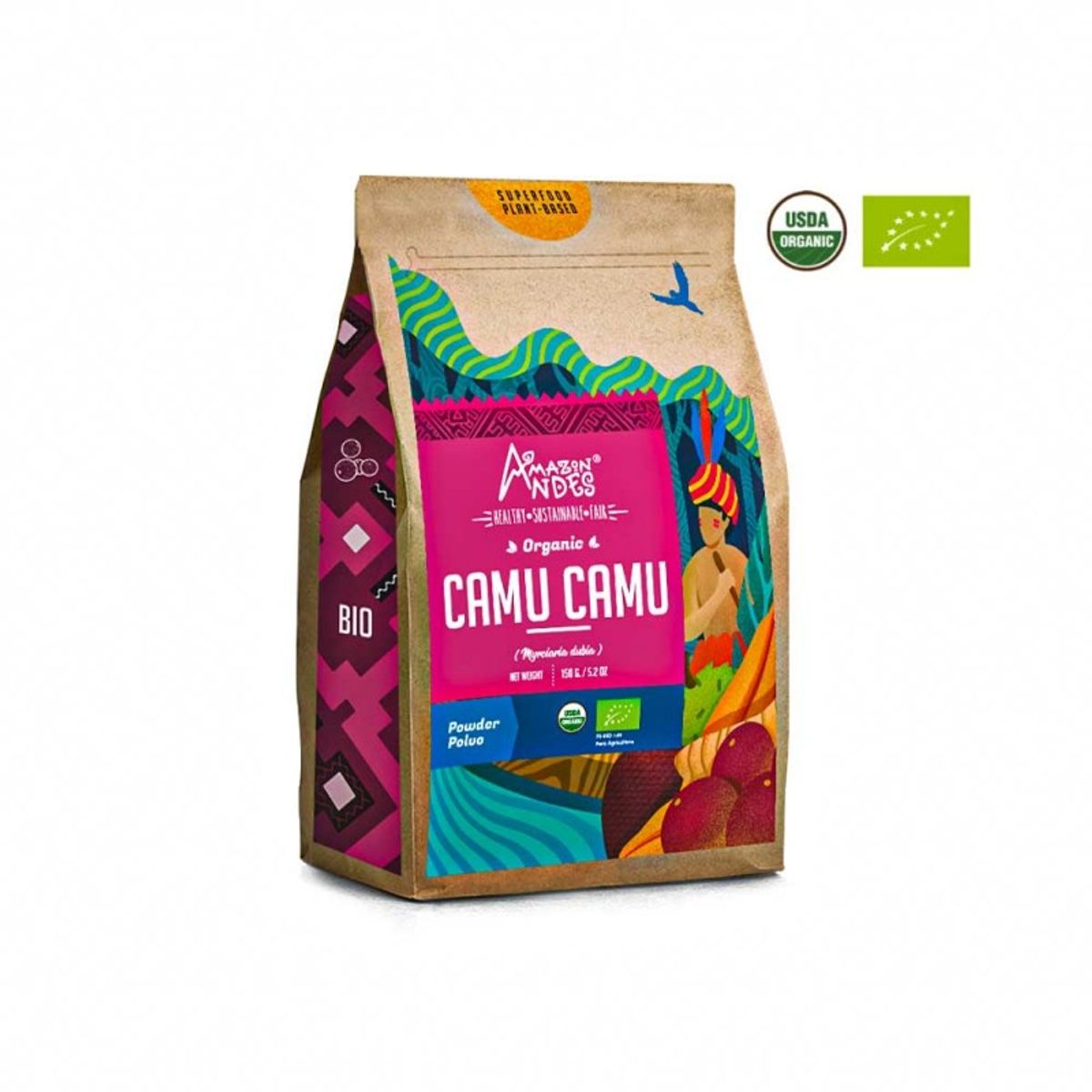 AMAZON ANDES - Polvo de Camu Camu Orgánico 150 g - Amazon Andes