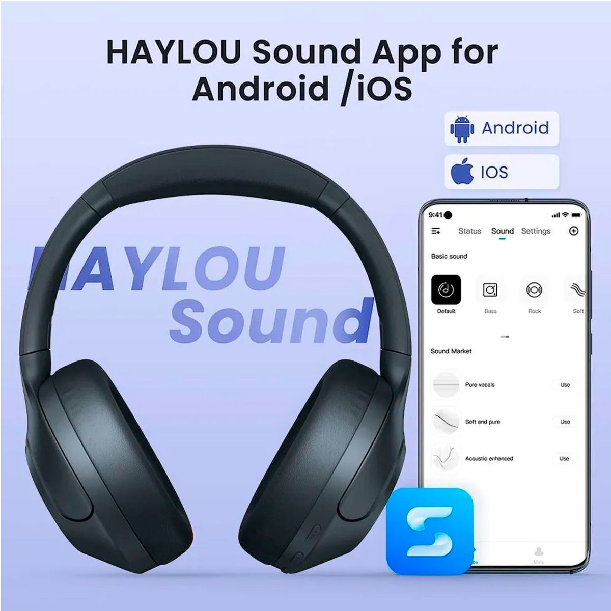 HAYLOU - Audífonos inalámbricos Haylou S35 ANC Dark Blue Bluetooth 5.2
