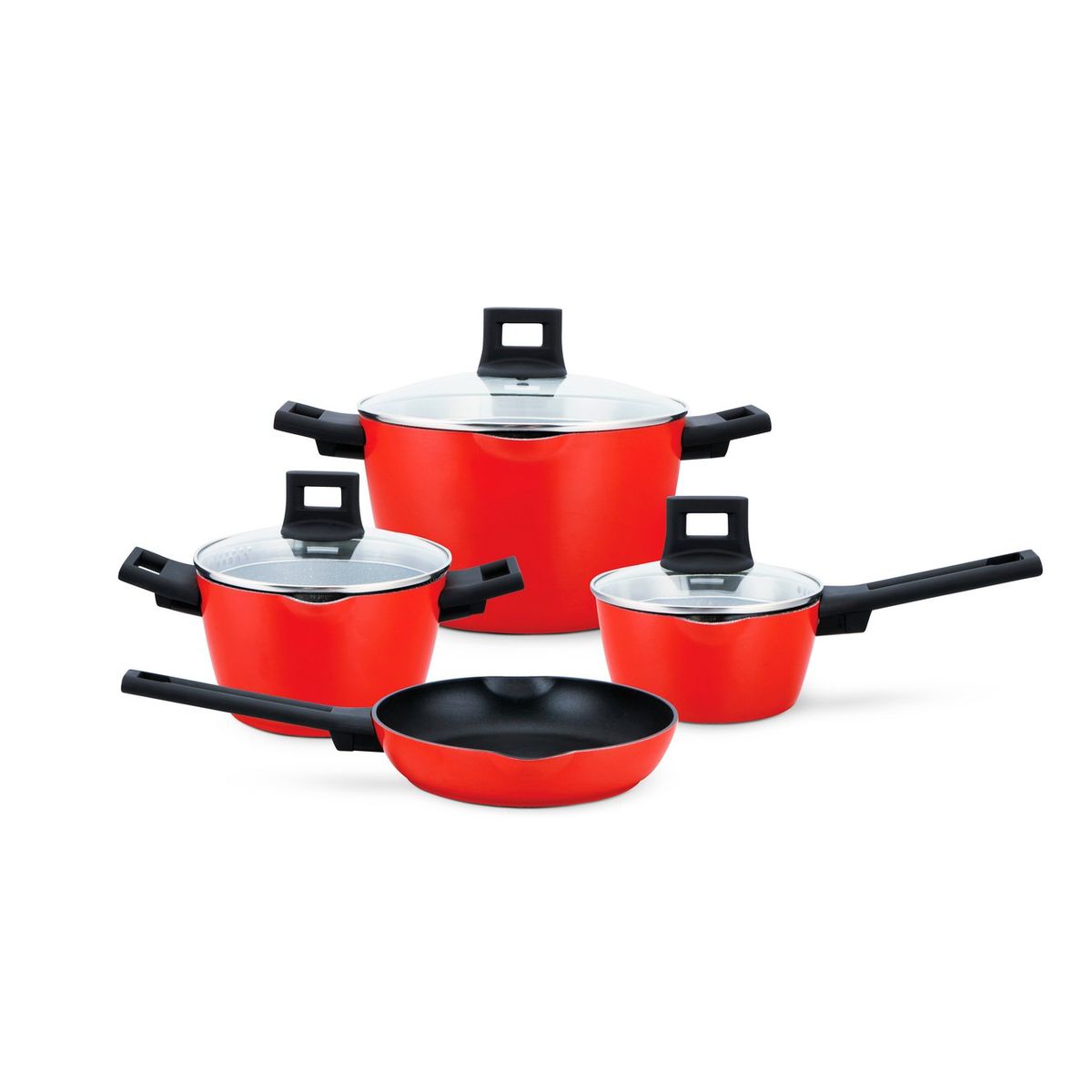 RECORD - Juego de Ollas Nisqa Record Antiadherente Rojo 7 Pzs